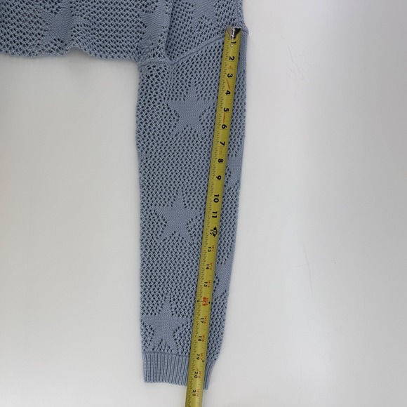 Madden Girl Womens Knit Sweater XL Blue Star Cutout Long Sleeve Casual Top - Picture 8 of 8